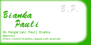 bianka pauli business card